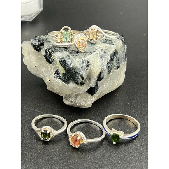 6x Tourmaline Natural Gemstone Rings You Will Get Six Ring Bulk Sell #JWY1 - Picture 7 of 12